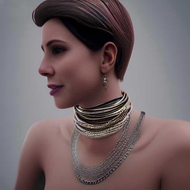 Woman wearing fasgionable jewellery