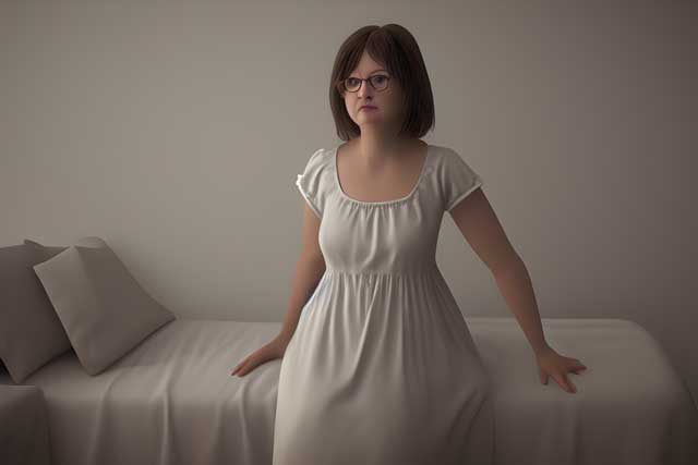 Woman wearing a nightdress